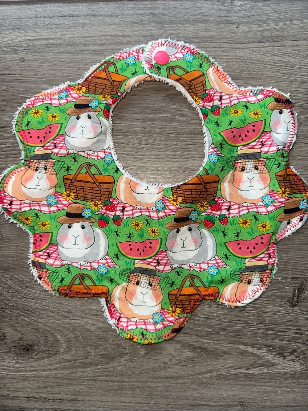 Green Guinea Pig Picnic Baby Bib - Kids Accessories